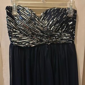 Teenage dress size 5 used couple time, blue and silver